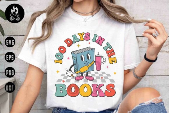 100 Days in the Books SVG for Graphics and T-Shirt Designs
