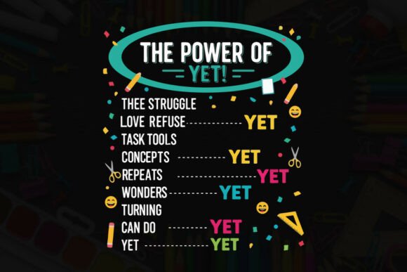Embrace Challenges with the Power of Yet: Graphics & T-Shirt Designs