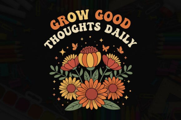 Grow Good Thoughts Daily Retro Art Embroidery Design Review