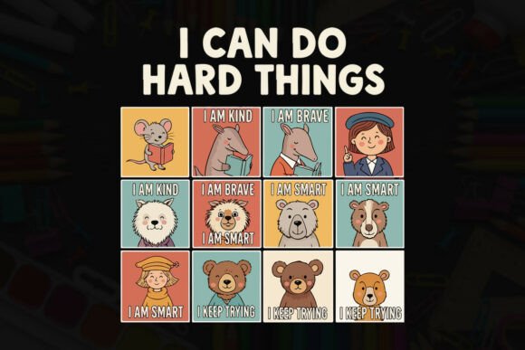 I Can Do Hard Things Affirmations: A Bold Graphic Design Asset for T-Shirt Creators