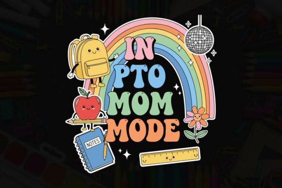 In PTO Mom Mode Typography Design Tee: A Bold Graphic Asset for T-Shirt Designs