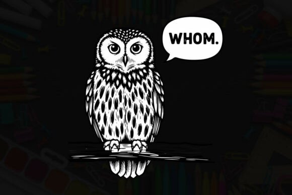 Little Owl Asks Whom Typography Graphics