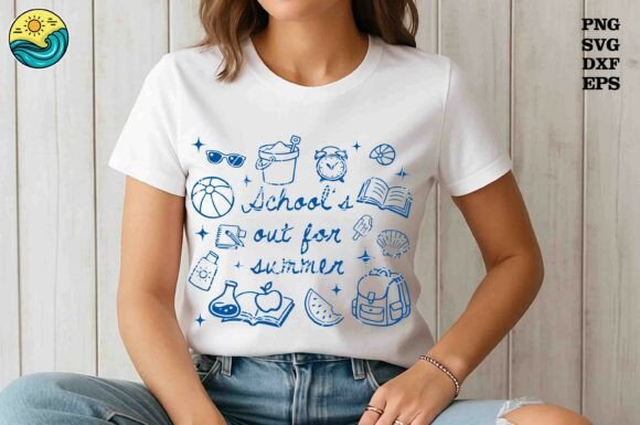 School's Out for Summer Royal Blue Svg Graphics