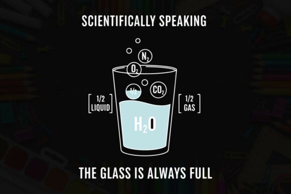 Scientifically Full Glass of Water Glass Graphics