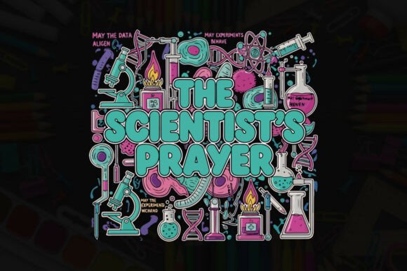 The Scientist’s Prayer: A Graphic Design Asset for T-Shirt Designs and More