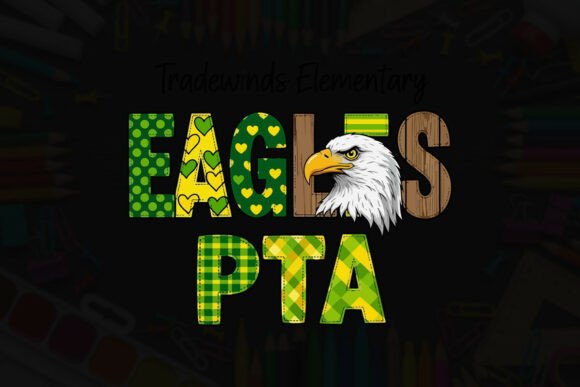 Tradewinds Elementary Eagles PTA Text Graphics and T-Shirt Designs