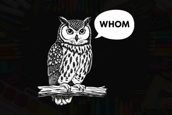 Wise Owl Questioning Whom: A Graphic Design Asset for Educator-Themed Branding